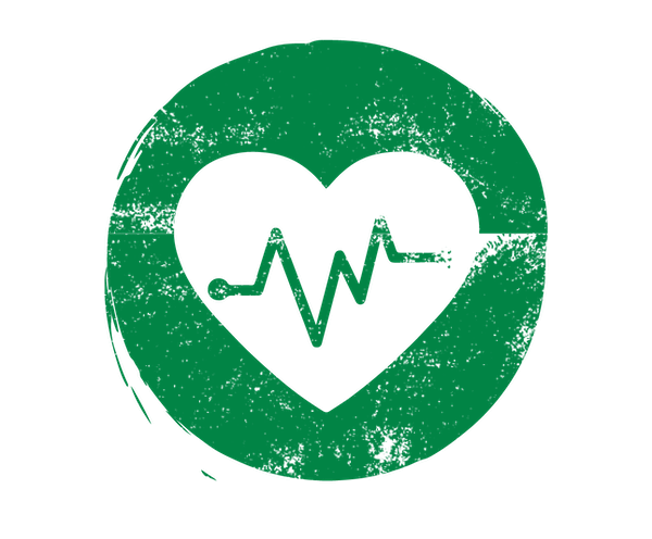 heart with EKG line