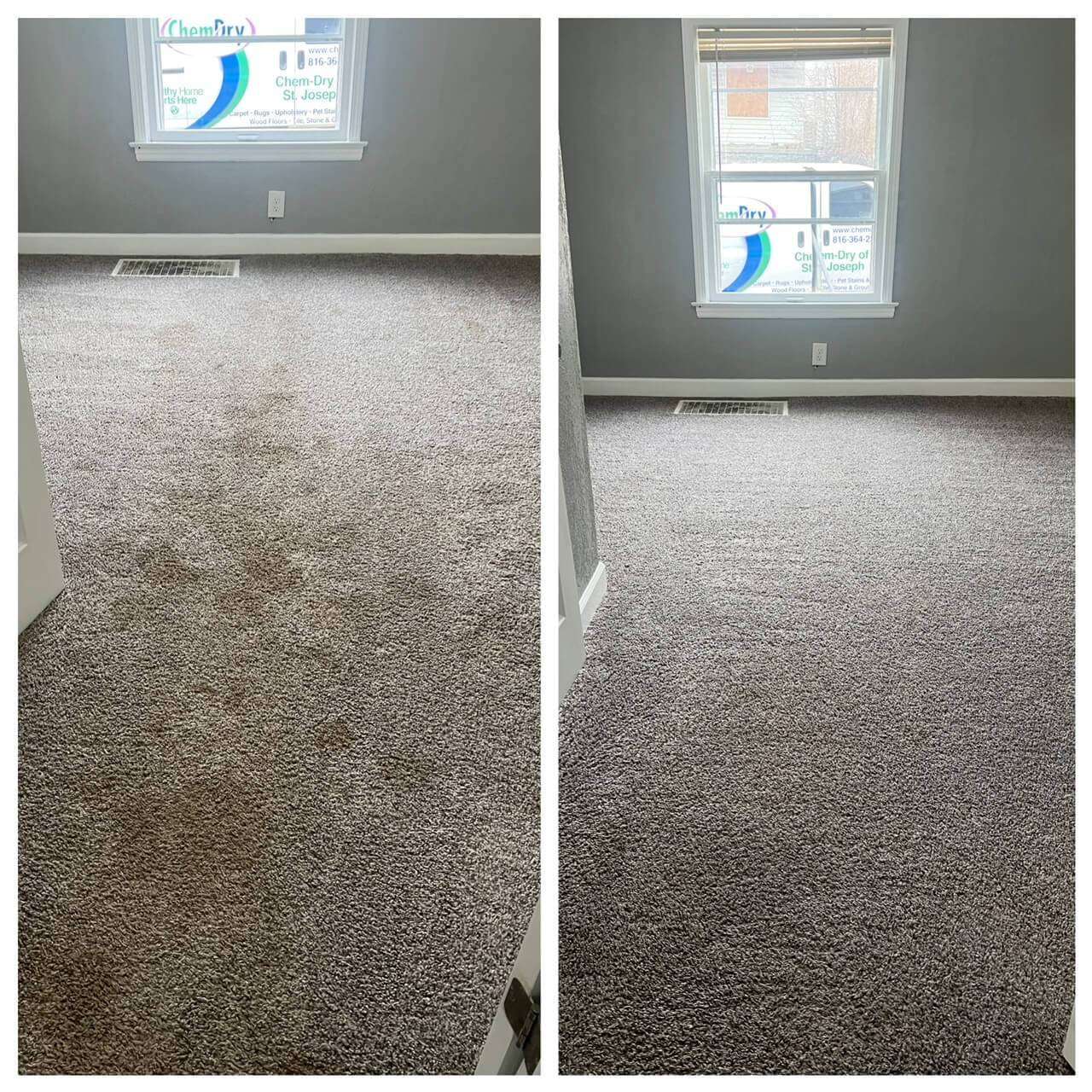 before and after carpet cleaning